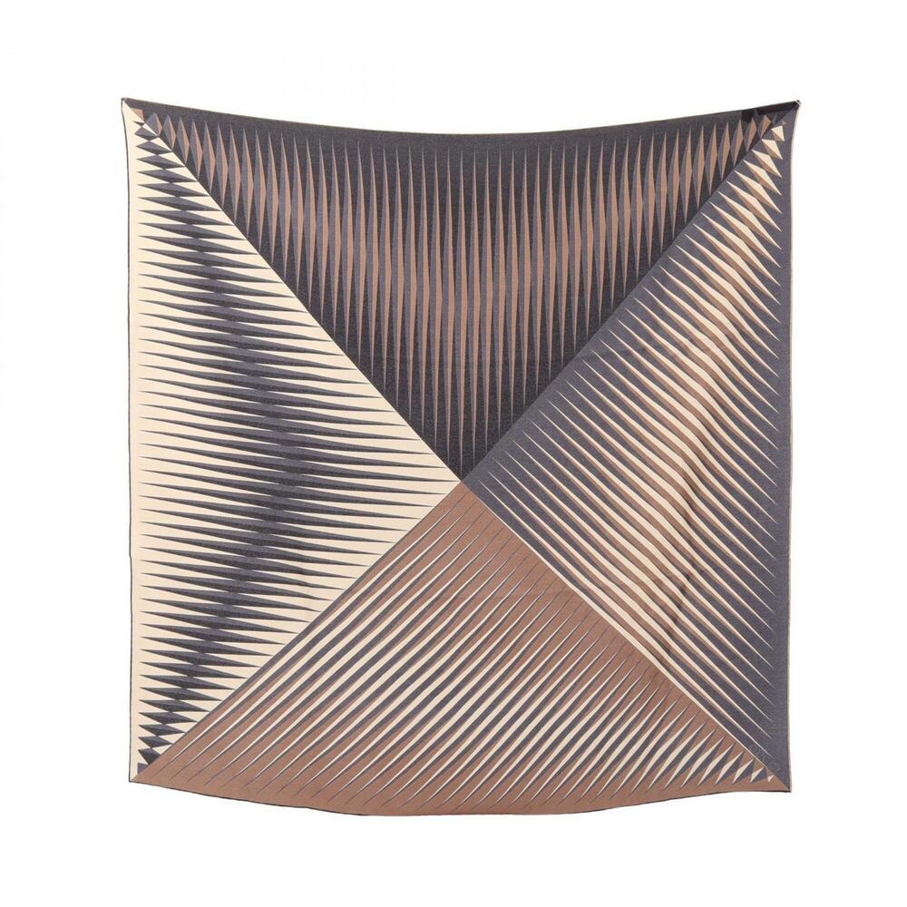 Gucci all-over print scarf/muffler, silk, women's, black, beige, brown.